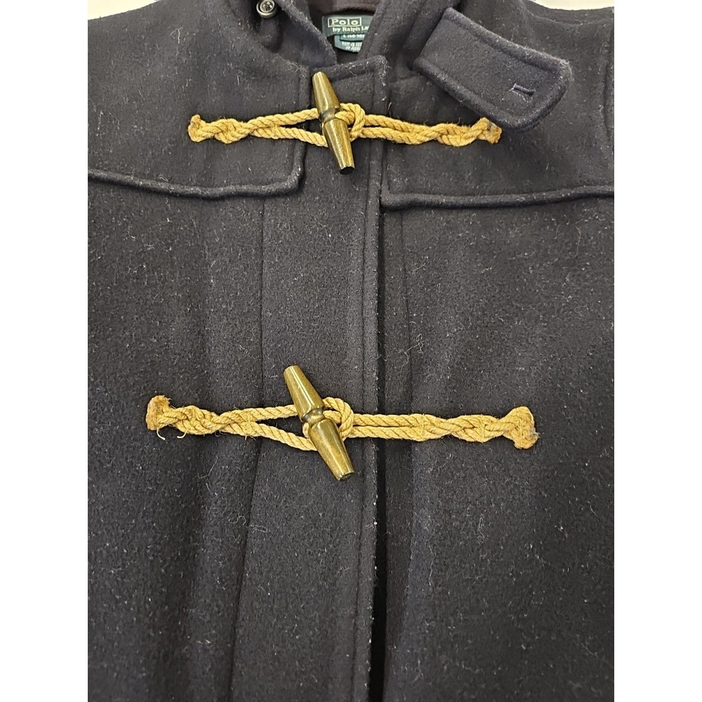 Polo Ralph Lauren Wool Duffle Coat Navy  Coastal Jacket Size L(14-16) - Picture 6 of 10